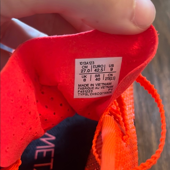 Asics Red Athletic Shoes size 9 - Meta Speed fly Paris FFTurbo+ - Picture 4 of 7